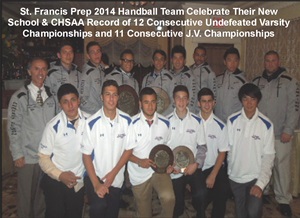 2014 SFP Varsity and JV Undefeated and Perfect City Champions Display Their Championship Jackets and Polo Shirts at their Awards Dinner on July 13, 2014. Photo by Chris Alquiza '06